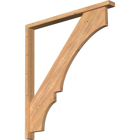 Balboa Block Smooth Bracket W/ Offset Brace, Western Red Cedar, 3 1/2W X 40D X 44H